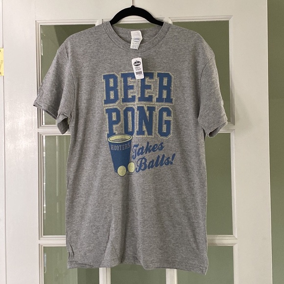 Super Sports Grey Blue Funny Beer Pong Tee Shirt Size Medium Adult NWT - Picture 7 of 7